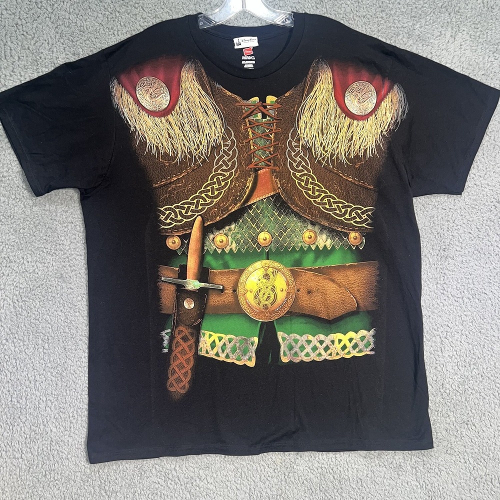 Disney Parks‎ Merida Armour T Shirt 2XL XXL Black Link Celtic Irish Warrior Tee